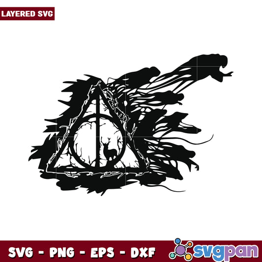Magical Deathly Hallows SVG design, perfect for crafting projects