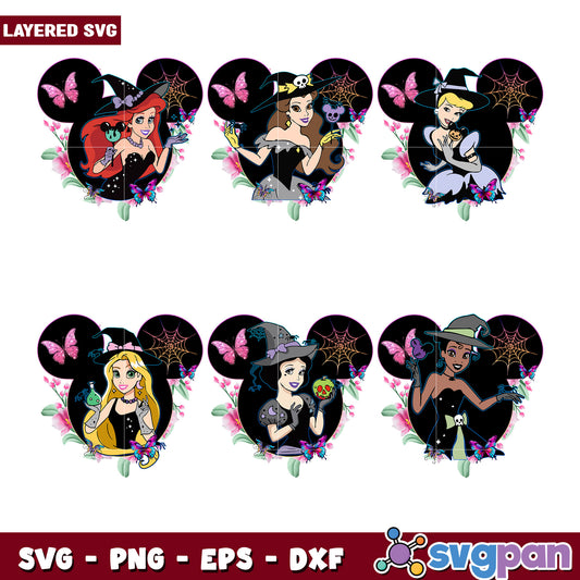 Magical Disney Witch Bundle SVG Halloween Set