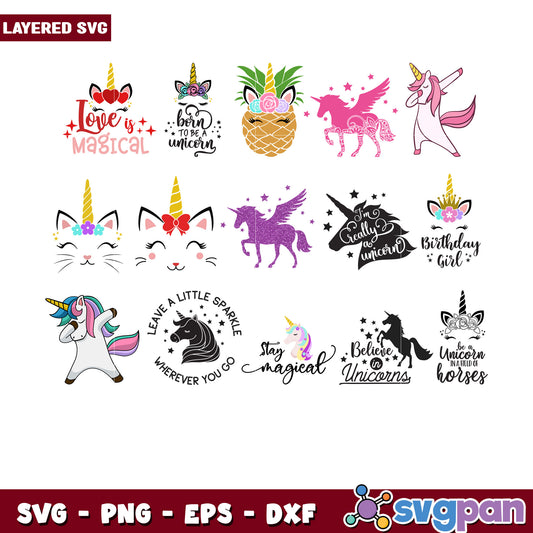Magical Unicorn SVG Bundle for Crafting Projects