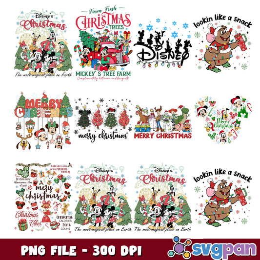 Magical disneyland christmas png bundle