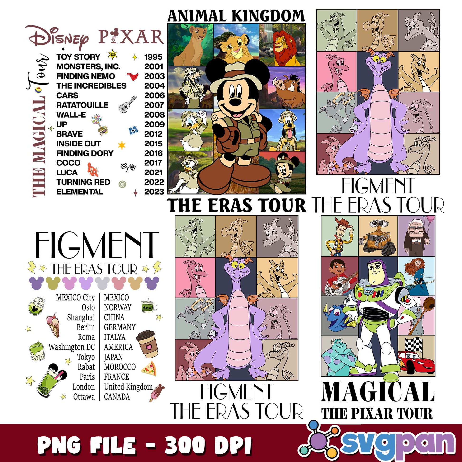 Magical the pixar tour png bundle