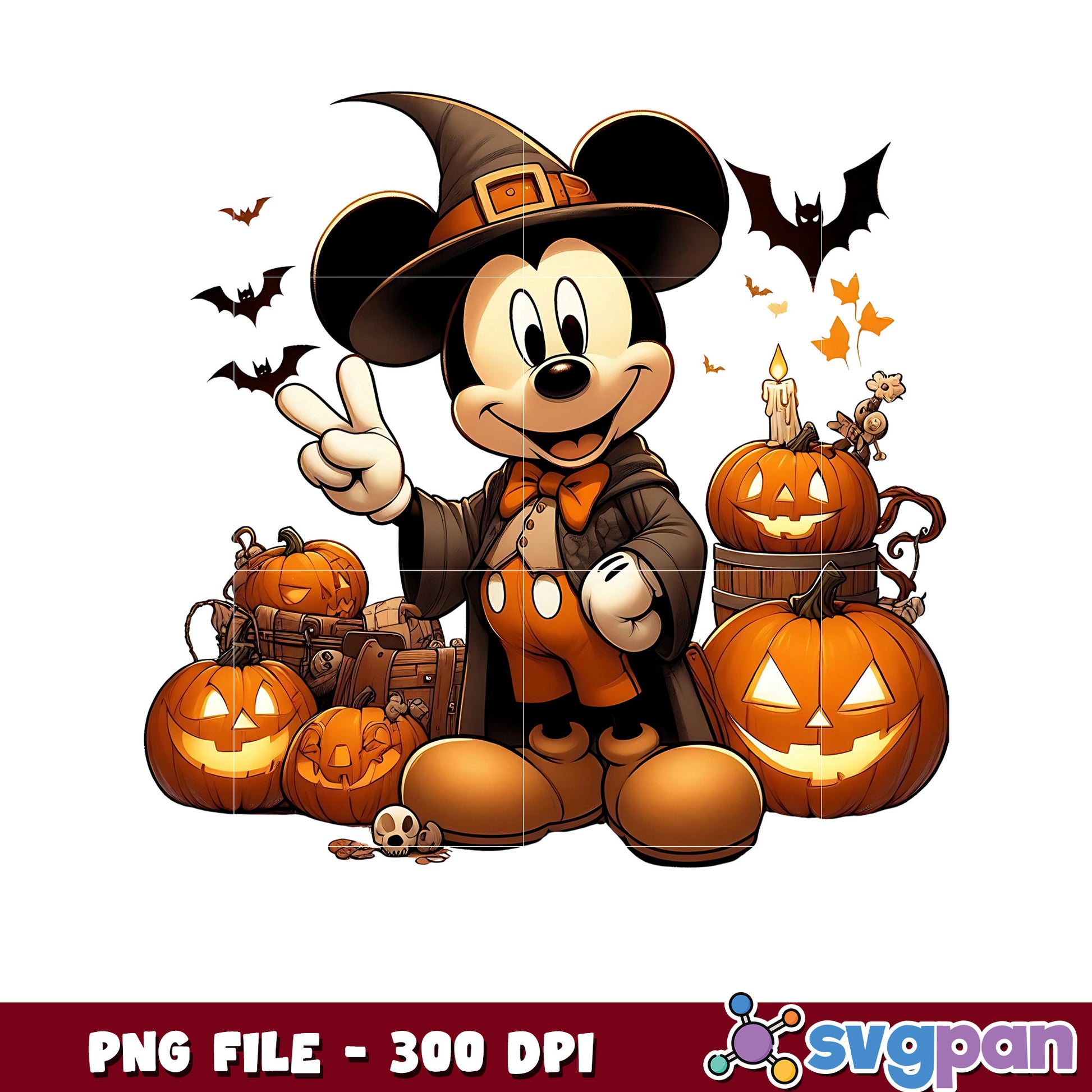 Magic mickey png, spooky season png, halloween pajamas png