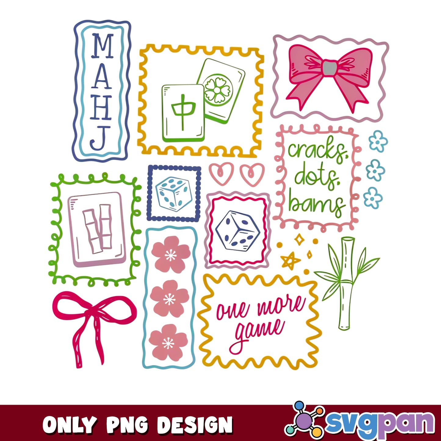 Mahjong Clipart PNG, One More Game Tiles PNG, Cracks Dots Bams PNG