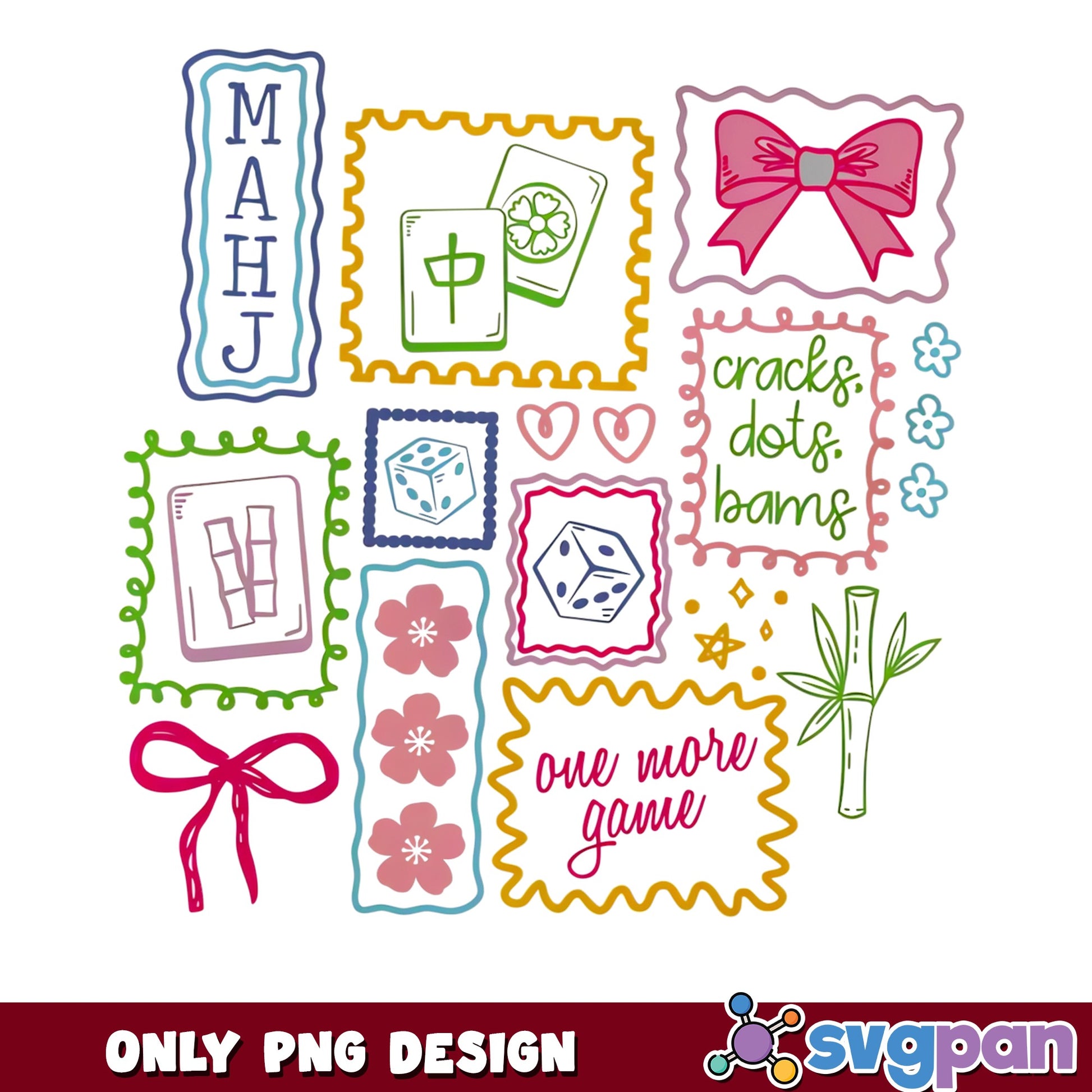 Mahjong Clipart PNG, One More Game Tiles PNG, Cracks Dots Bams PNG