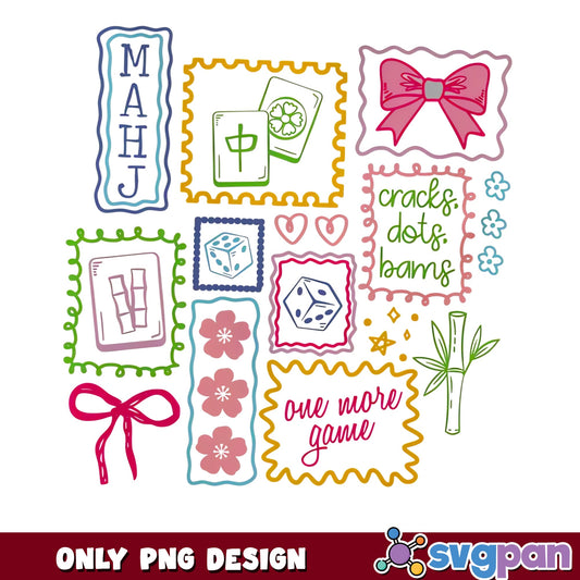Mahjong Clipart PNG, One More Game Tiles PNG, Cracks Dots Bams PNG
