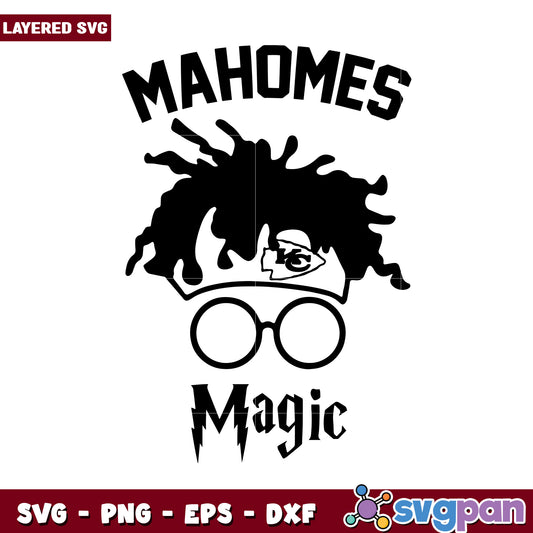 Mahomes magic layered SVG design for creative projects, perfect for crafters