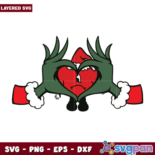 Make heart hand svg, funny design svg, happy grinch svg