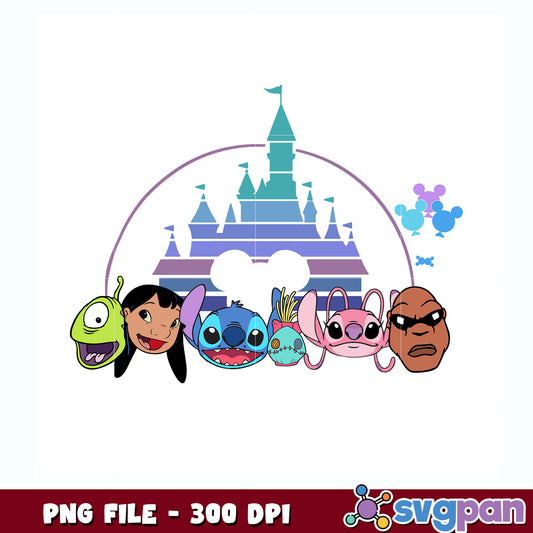 Making memories together png, lilo and stitch characters png