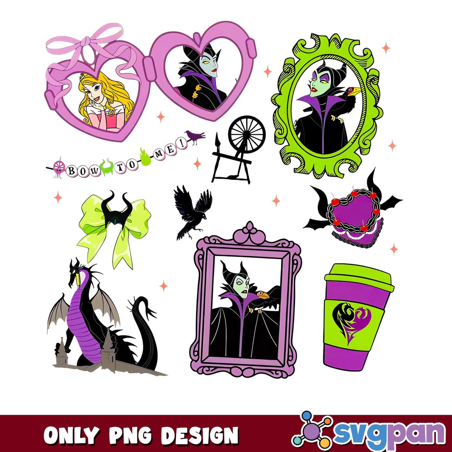 Maleficent Disney Villain Bundle PNG, Sleeping Beauty PNG, Disney PNG