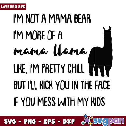 Mama Llama SVG design for moms who are fierce, perfect for gifts