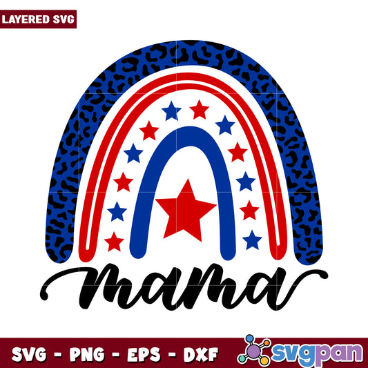 Mama Rainbow SVG Design, Layered File for Creative Projects