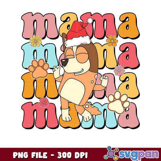 Mama bingo dancing png, christmas​ lights png, bluey christmas png