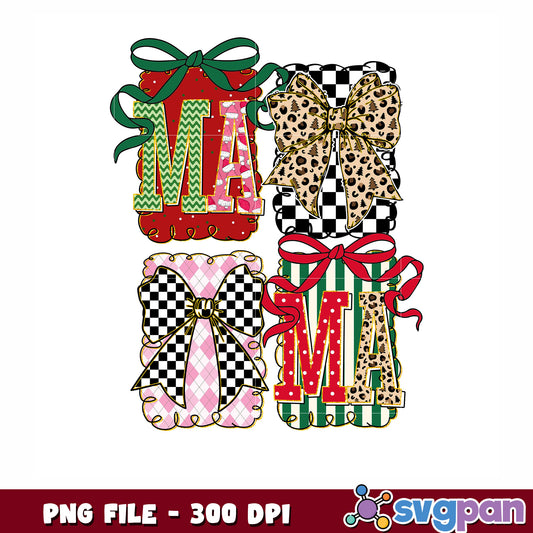 Mama bow chirstmas png, christmnas grinch png, christmas bow png
