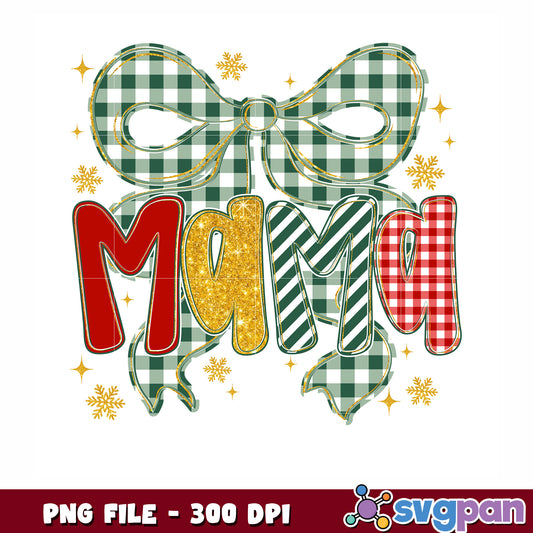 Mama bow png, colorul chirstmas png, happy christmas png