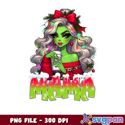 Mama grinch clipart png, christmas png, cartoon characters​ ​png