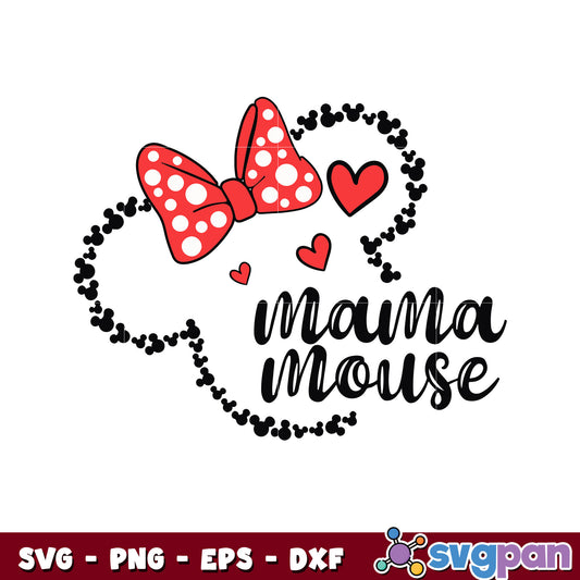 Mama mouse minnie ears design svg, minnie mouse ears svg