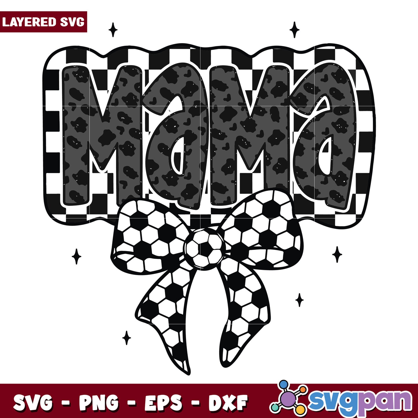 Mama with bow tie svg, mother day svg, mama sports svg