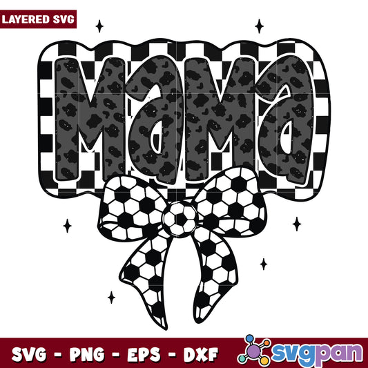 Mama with bow tie svg, mother day svg, mama sports svg