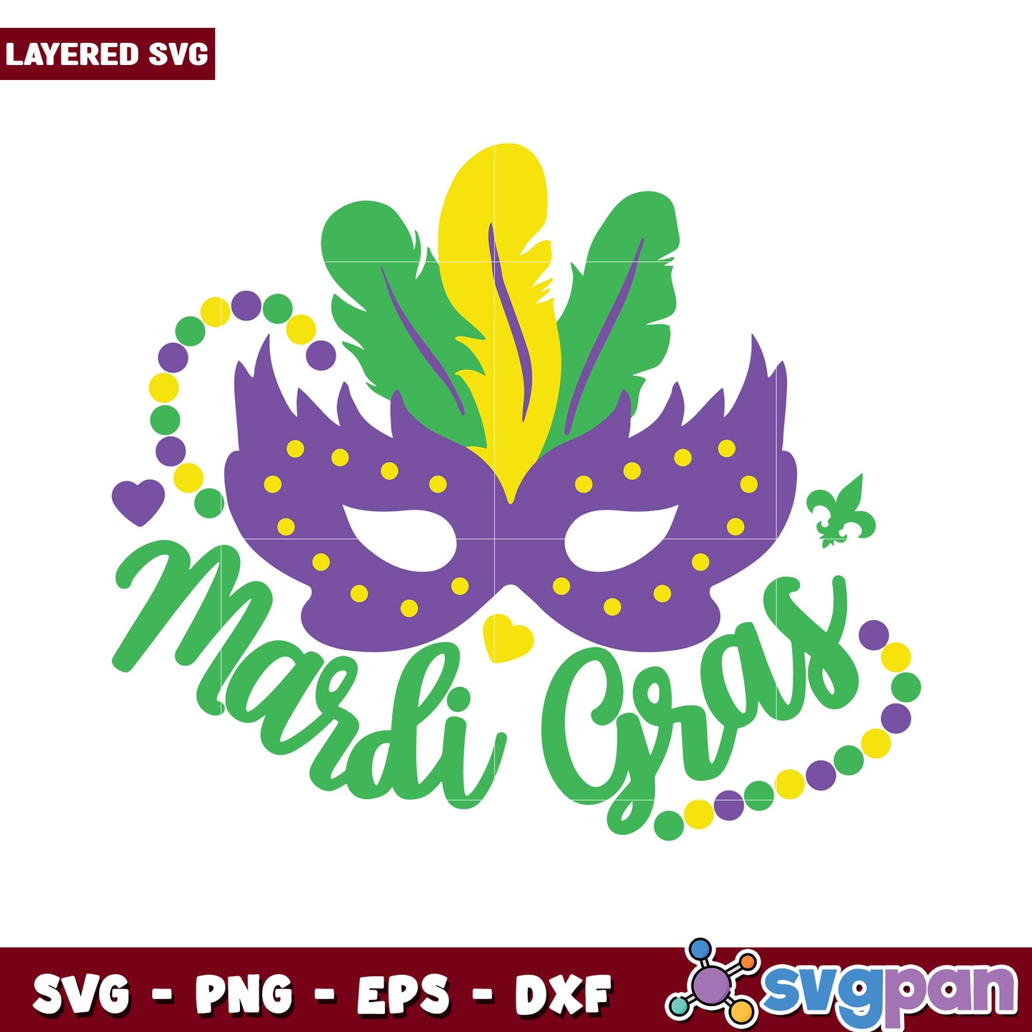 Mardi Gras Mask SVG Design, perfect for festive crafts and decor