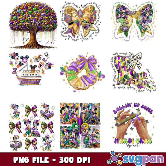 Mardi Gras Mickey PNG Bundle 300 DPI