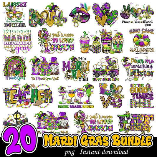 Mardi Gras PNG Bundle 20 Designs