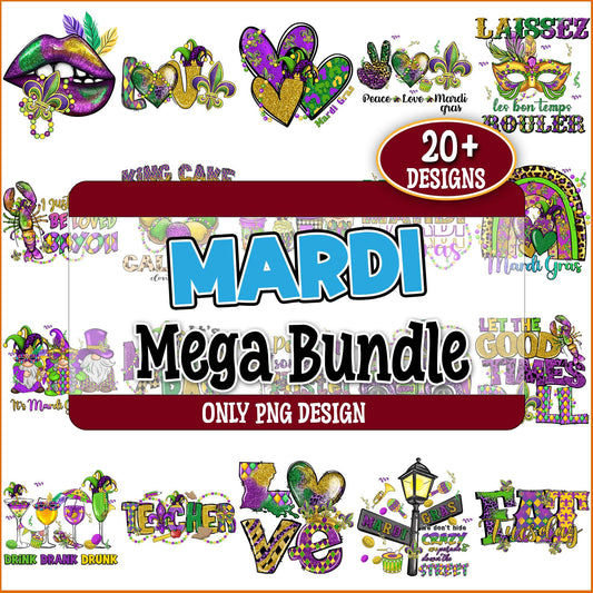 Mardi gras design png bundle