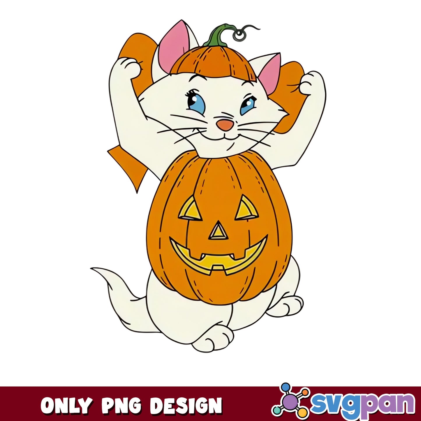 Marie Cat Aristocats Halloween Pumpkin Jack O Lantern PNG, Disney, PNG