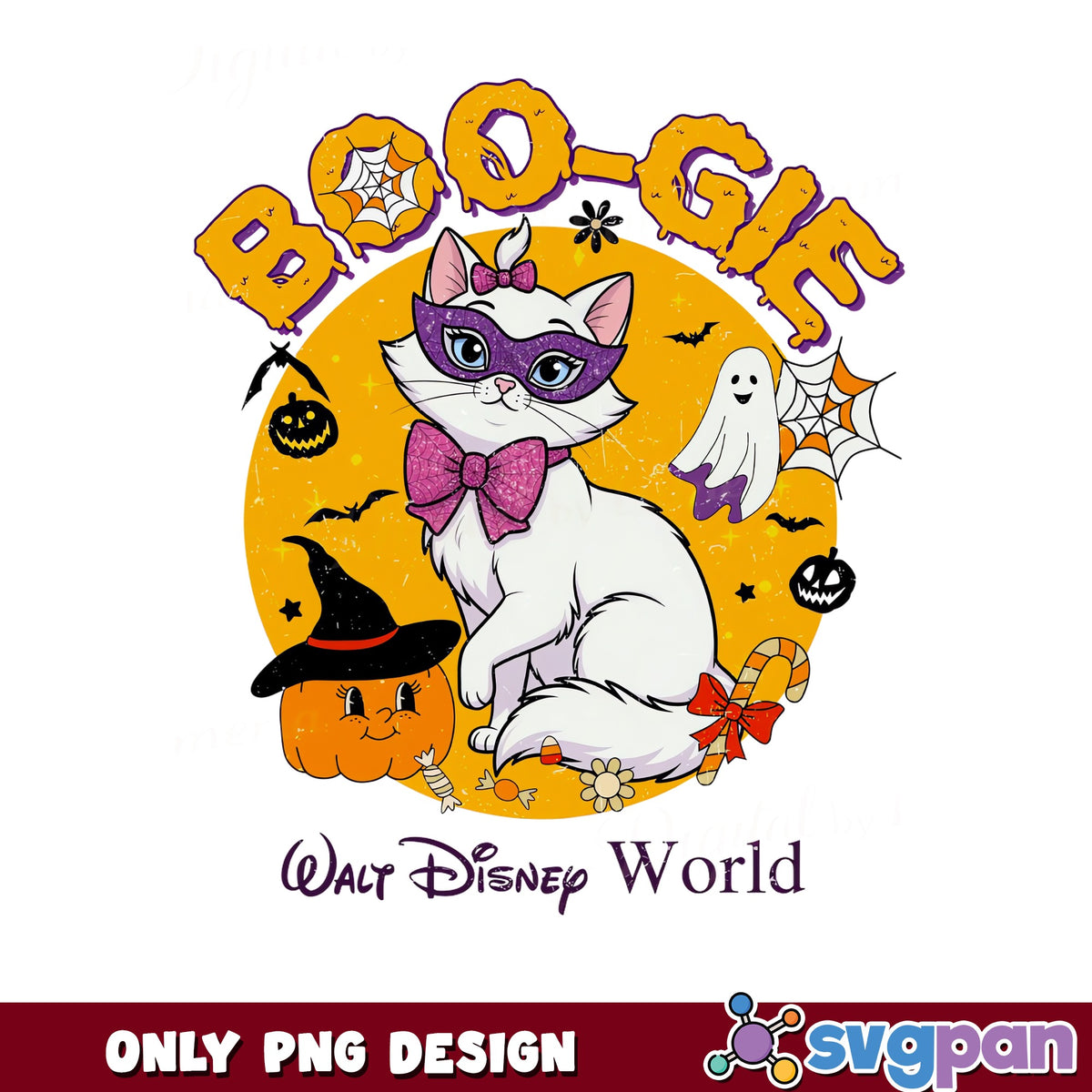 Marie Cat Halloween PNG, Boogie Walt Disney World, Aristocats PNG