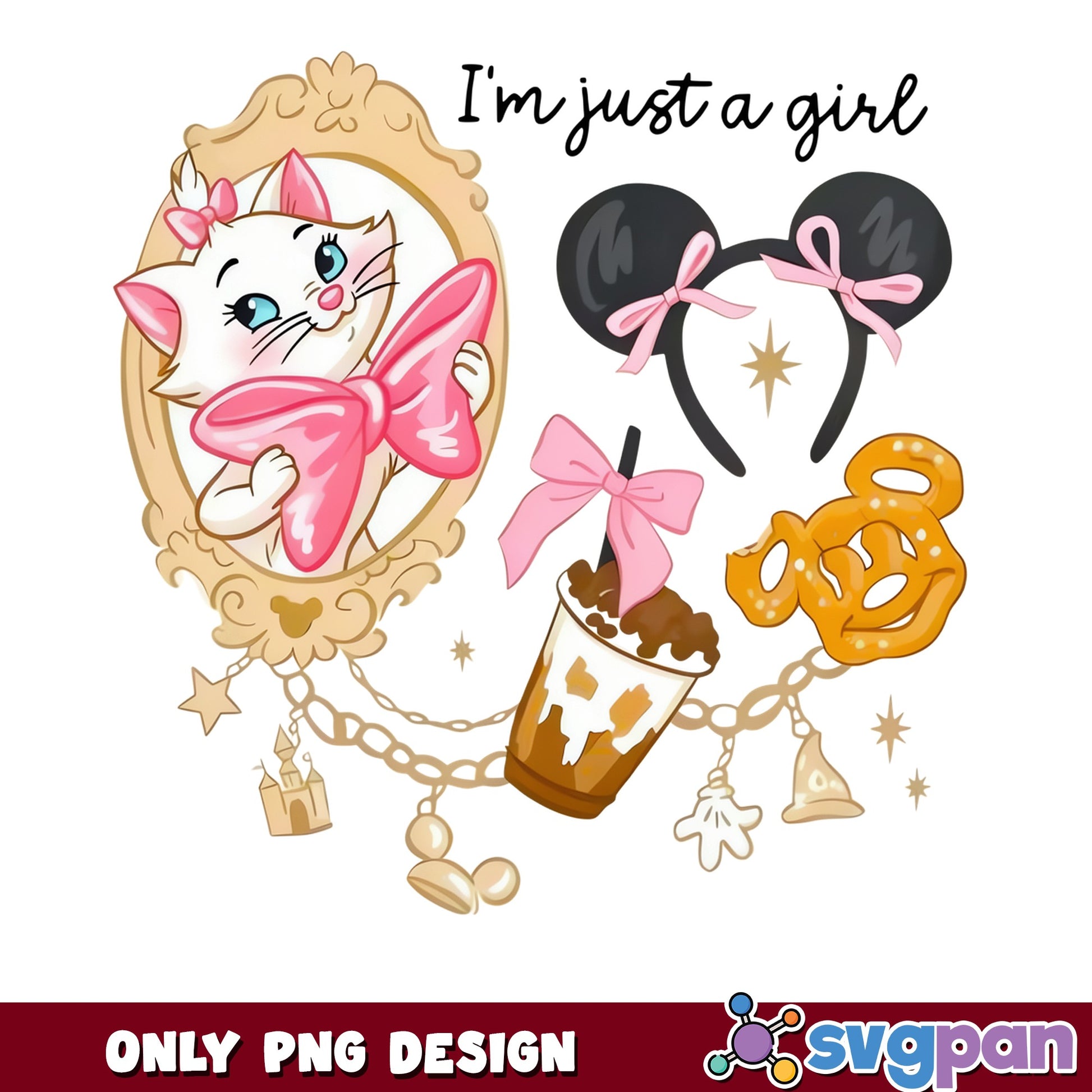 Marie Cat Im Just A Girl Disney PNG, Aristocats PNG, Disney Girl PNG