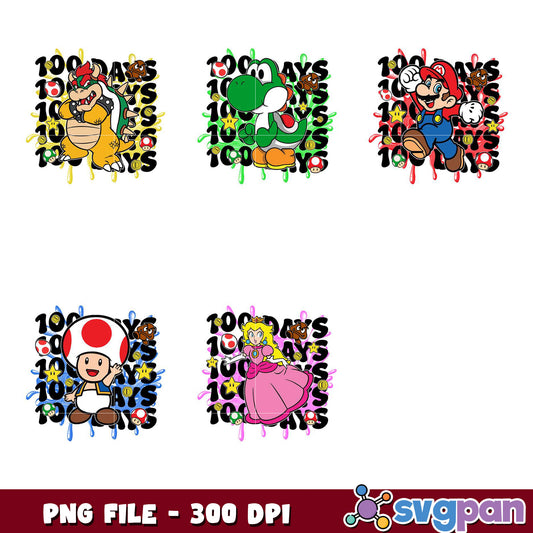 Mario 100 Days PNG Bundle - 300 DPI