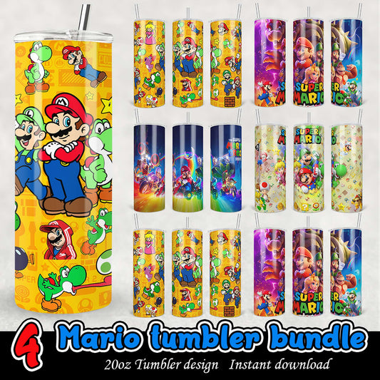 Mario Tumbler Bundle PNG Instant Download