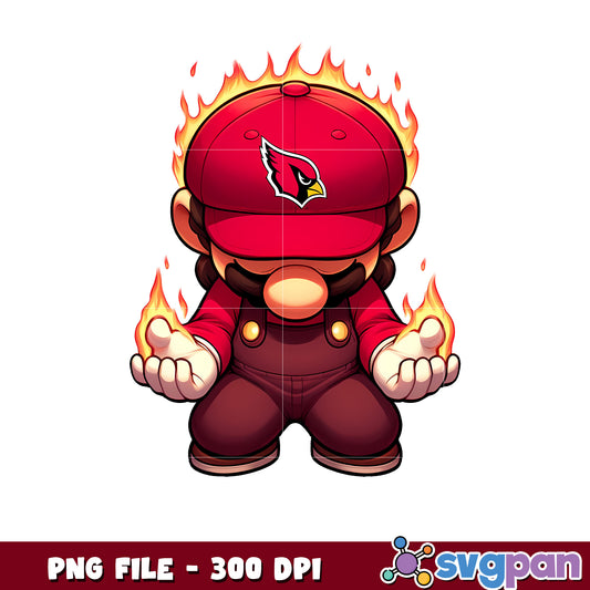 Mario arizona cardinals design png, national league football png, nfl team png