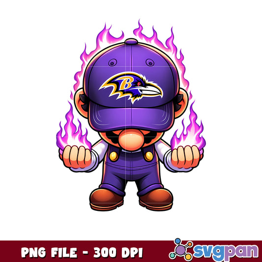 Mario baltimore raven design png, national league football png, nlf team png