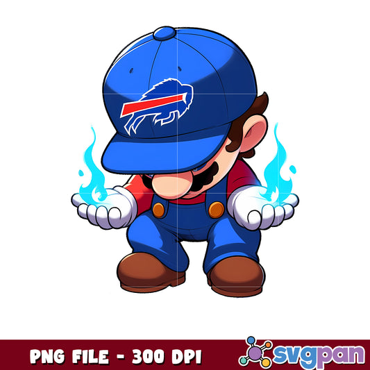 Mario buffalo bills design png, buffalo bills png, mario nfl  png
