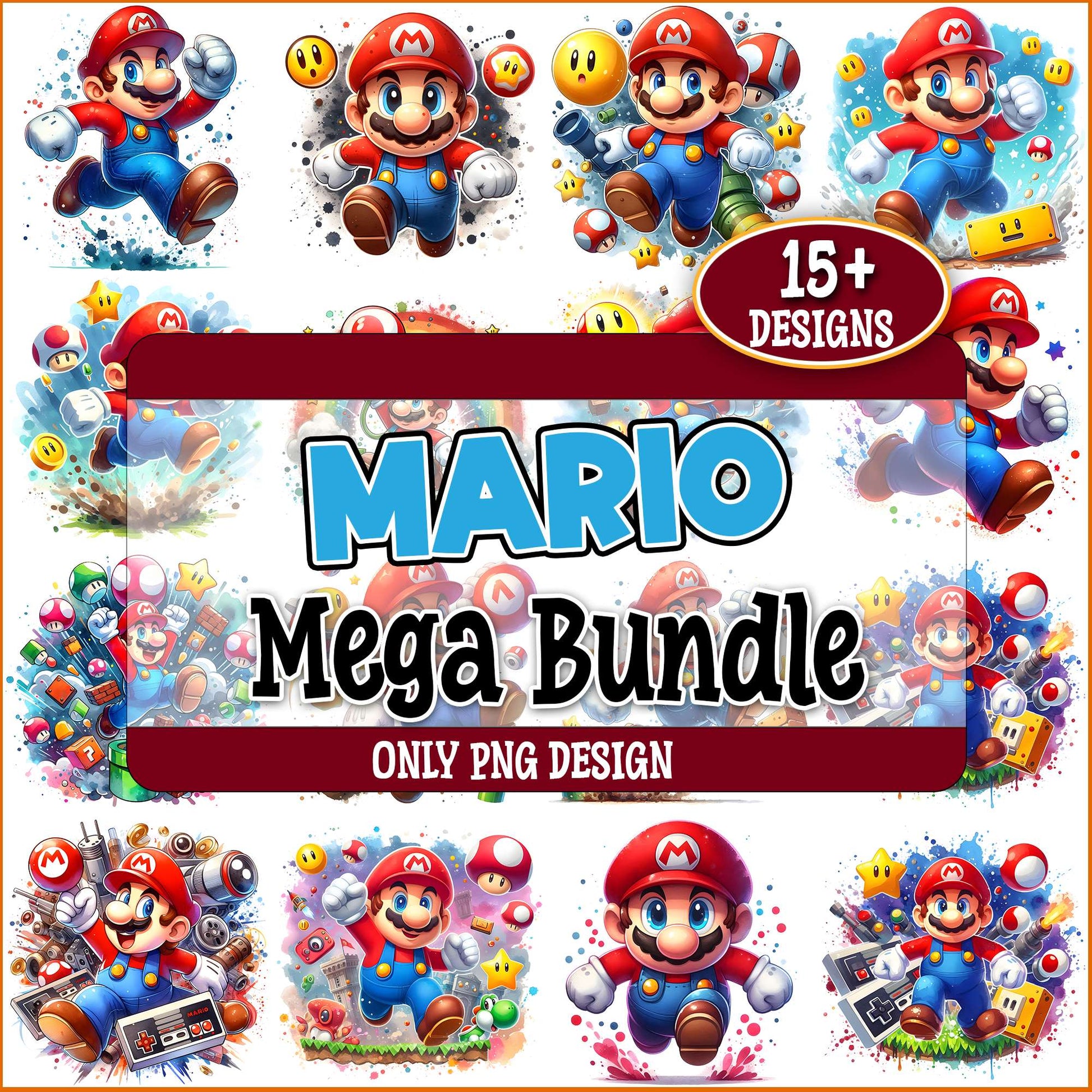 Mario colorful image png bundle