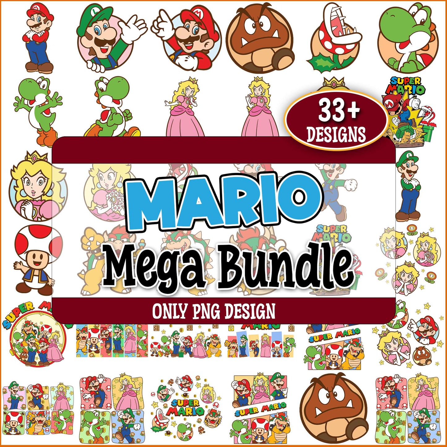 Mario design collection png bundle