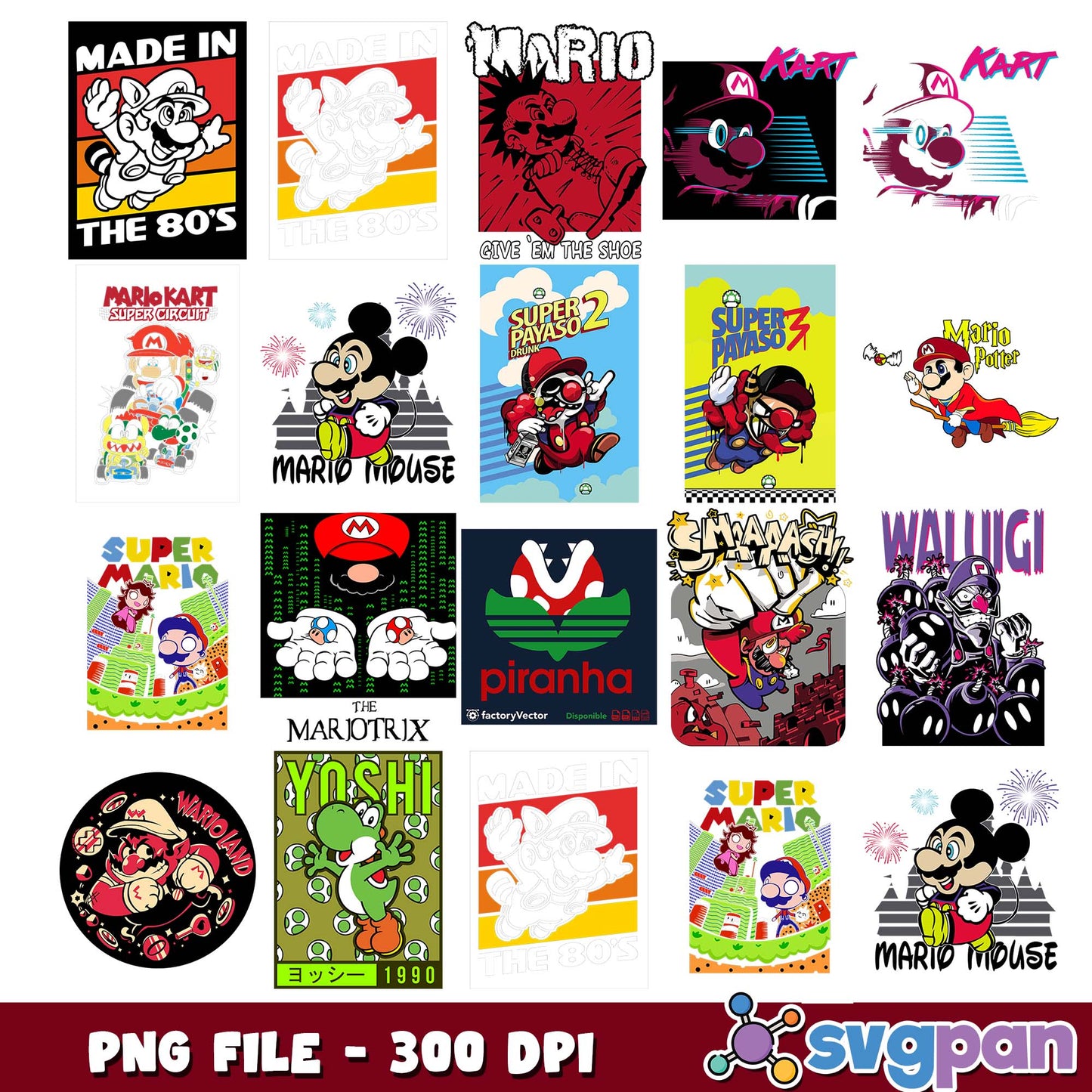 Mario design png bundle