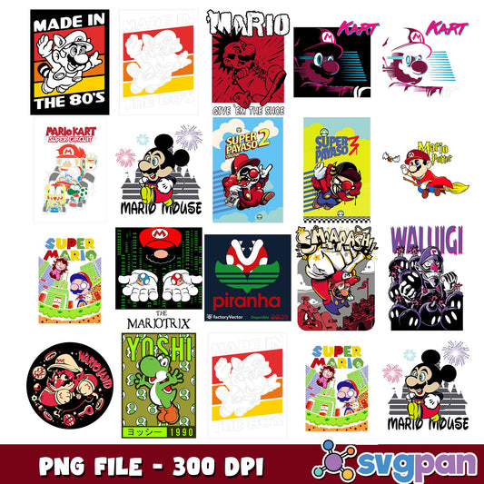 Mario design png bundle