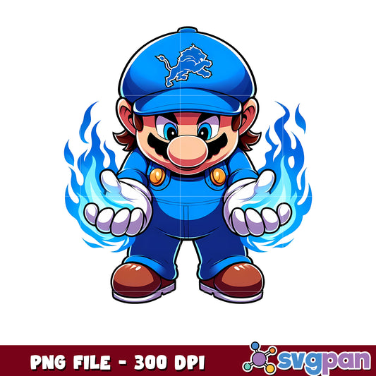 Mario detroit lions design png, national league football png, nfl team png