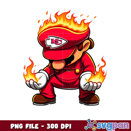Mario kansas city chiefs design png, national league football png