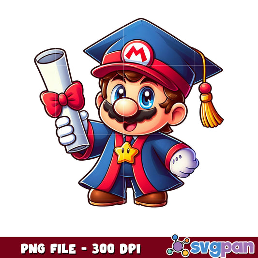 Mario nintendo graduation png, super mario png, graduation png