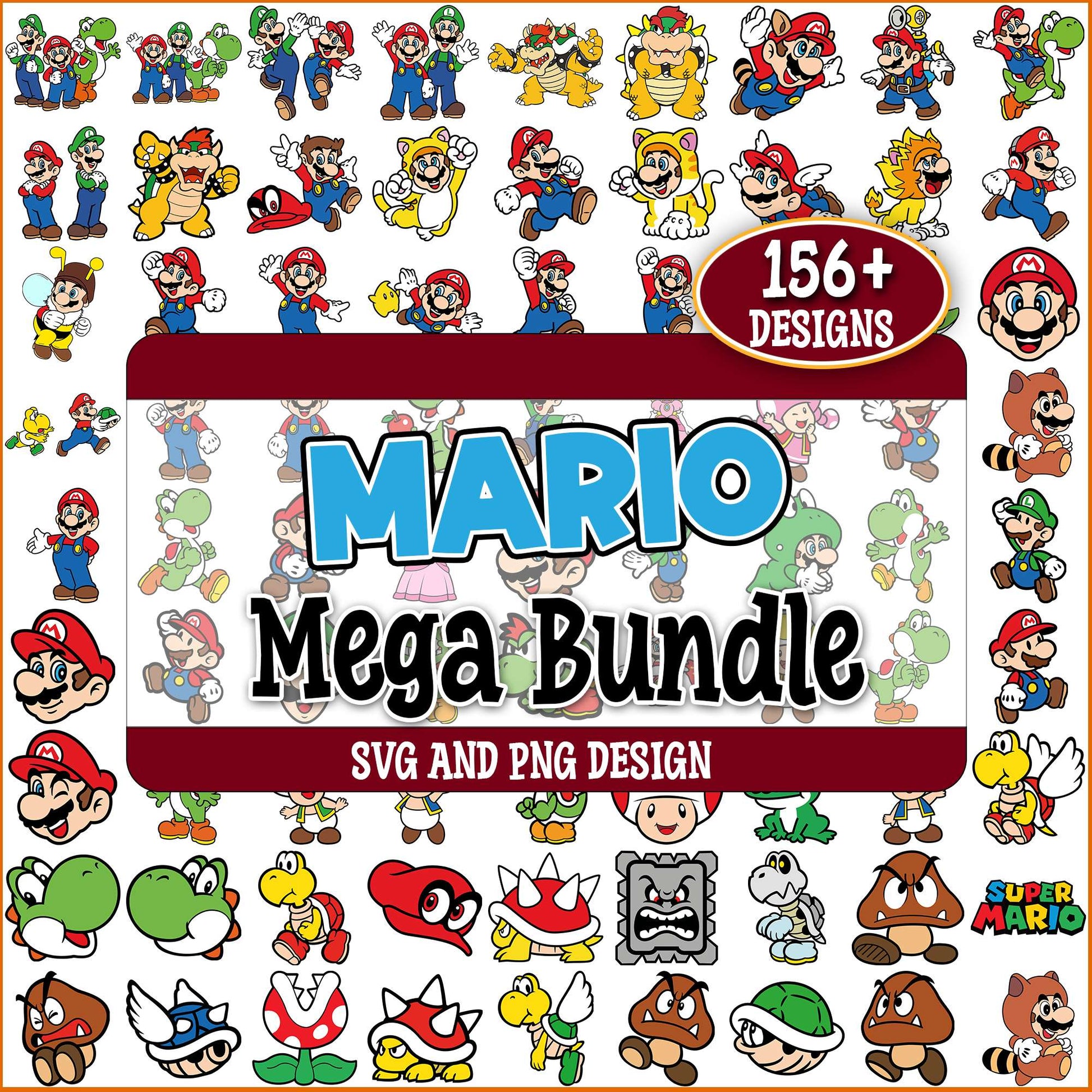 Mario set svg bundle