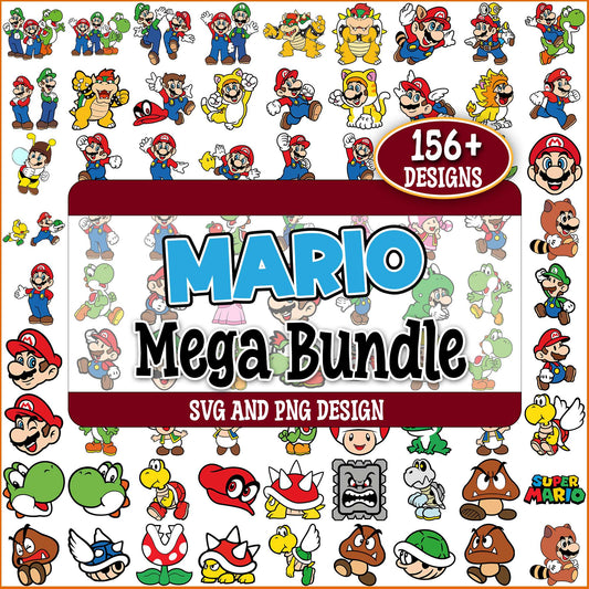 Mario set svg bundle