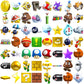 Mario stuff set png bundle, super mario wonder png, super mario party png