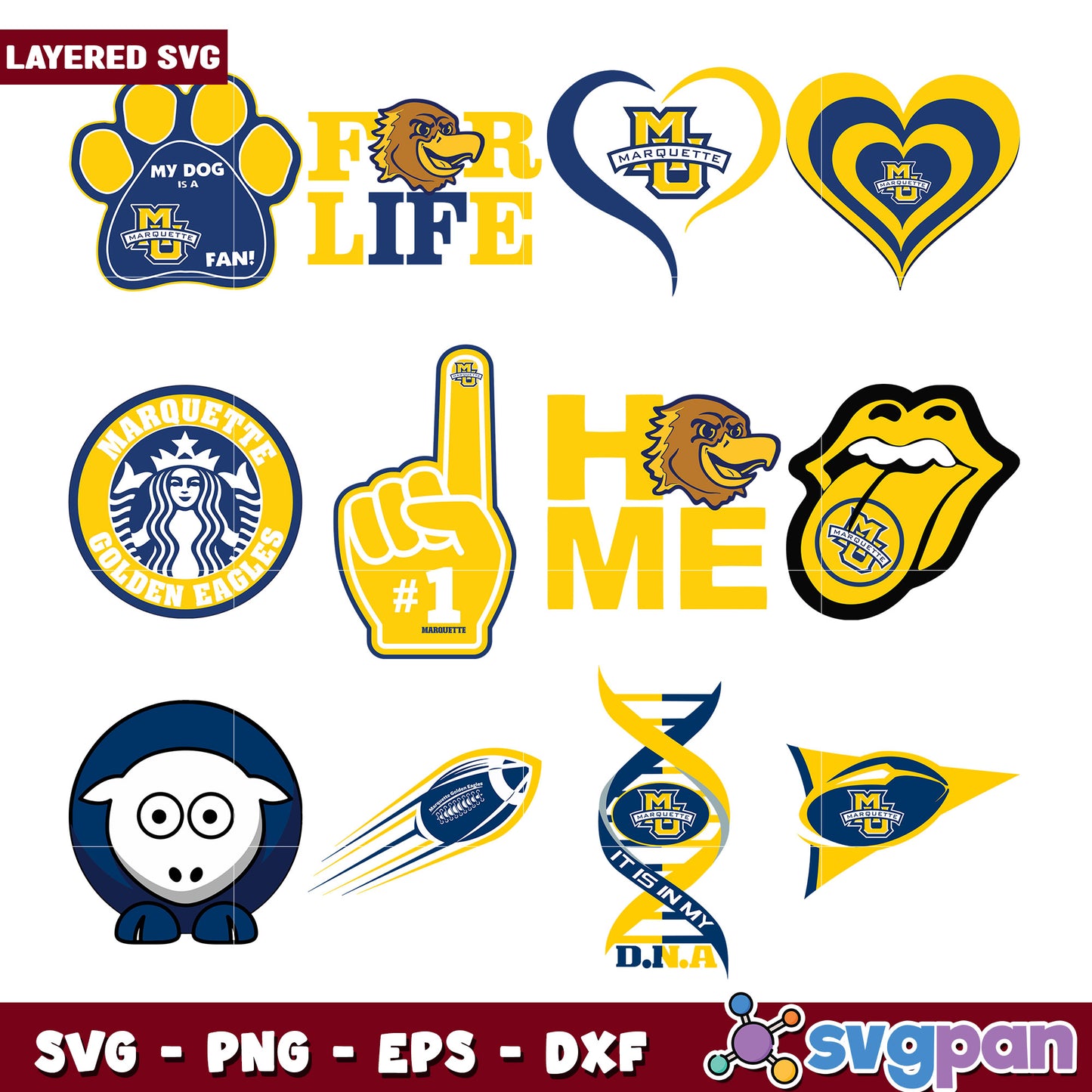Marquette Golden Eagles SVG Bundle