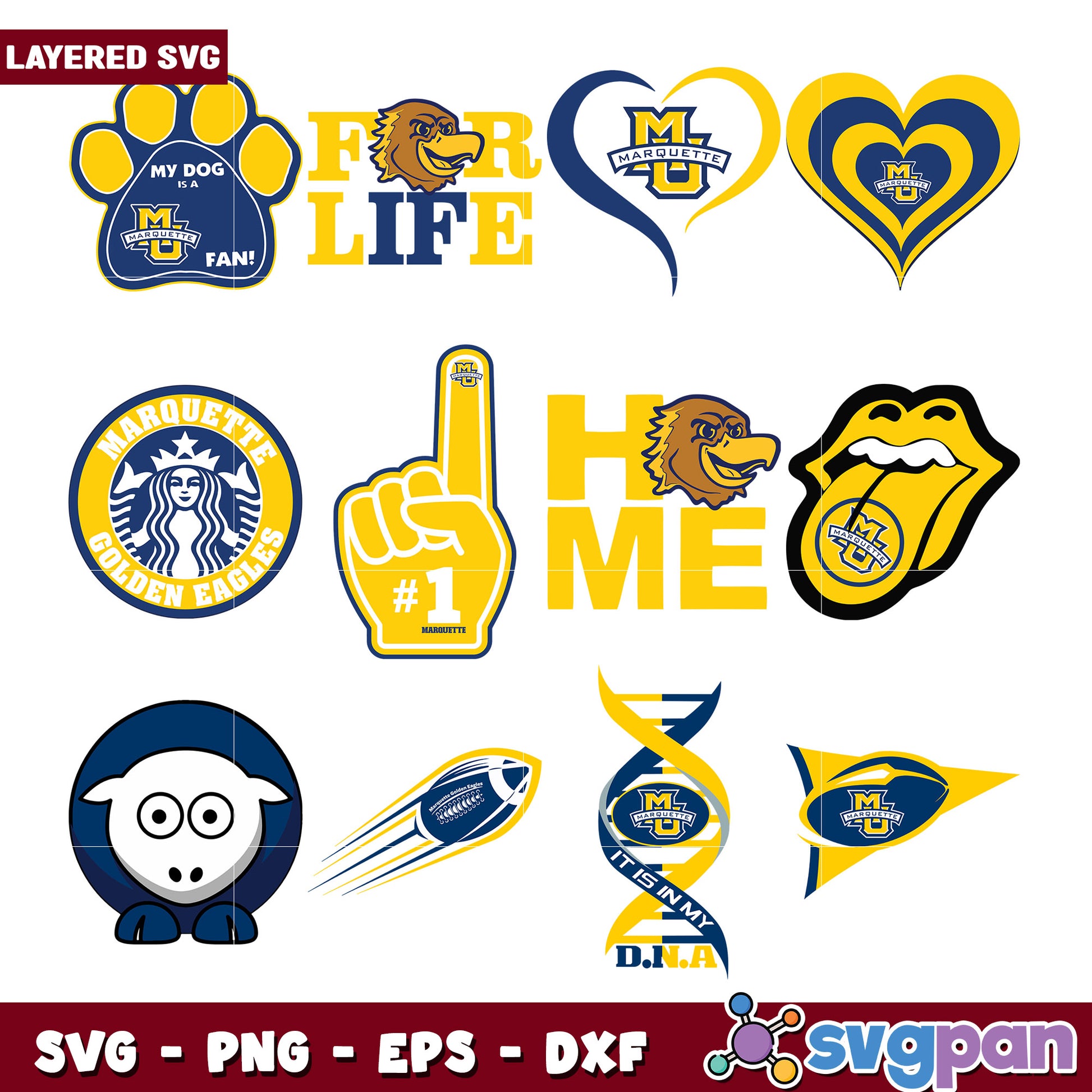 Marquette Golden Eagles SVG Bundle