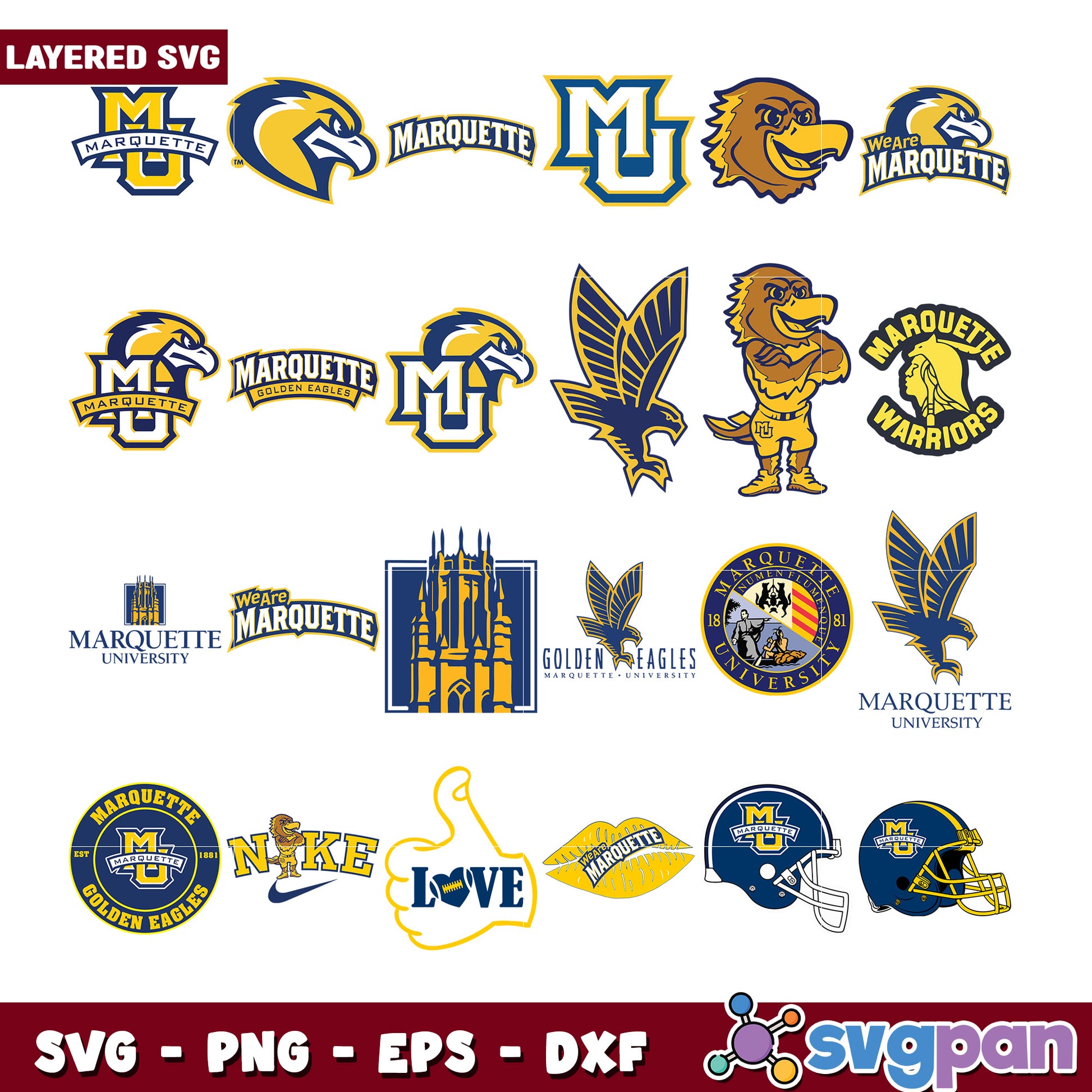 Marquette University Logo SVG Bundle svgpan