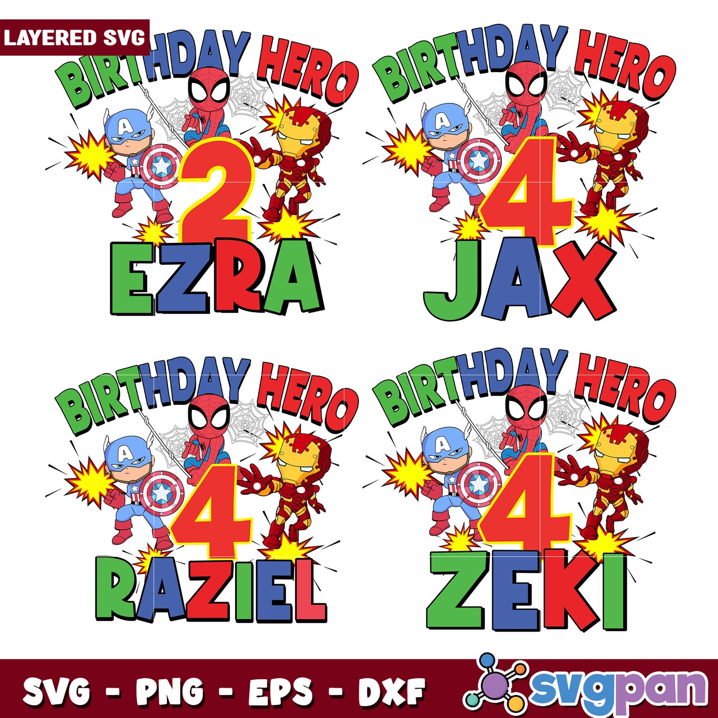 Marvel Birthday SVG Bundle