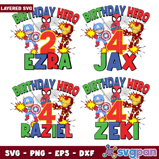 Marvel Birthday SVG Bundle