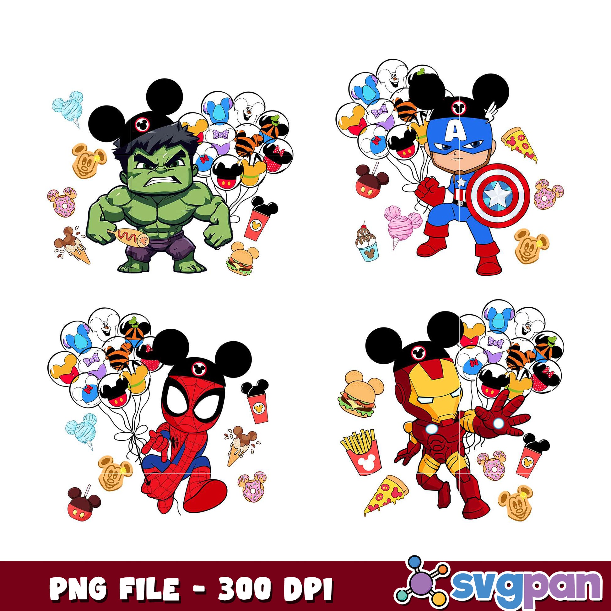 Marvel Disney Bundle PNG 300 DPI
